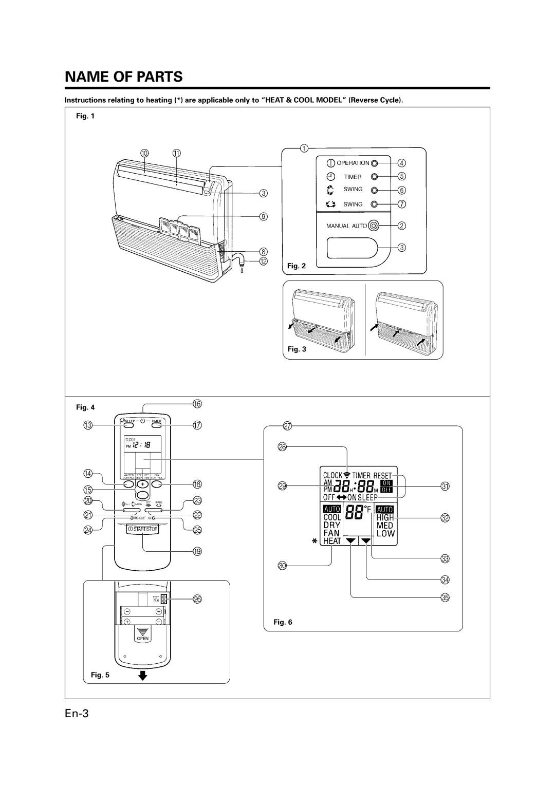 Fujitsu P/N9359944058 manual Name of Parts, En-3 