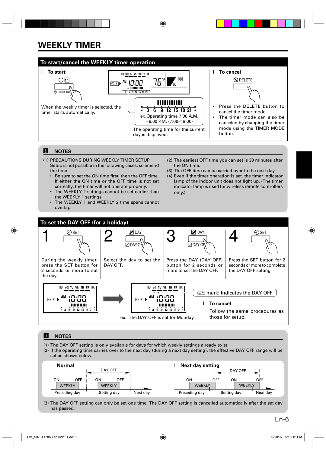 Fujitsu fujitsu air conditioner concealed ceiling type, p/n9373228063 manual To start/cancel the Weekly timer operation 