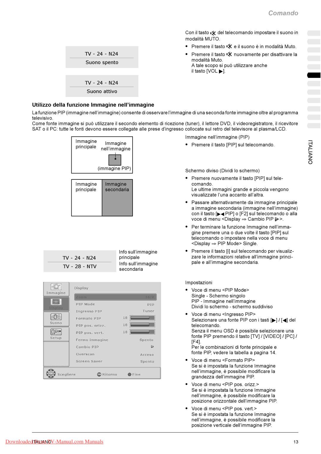 Fujitsu VQ40-1, PQ50-1, PQ42-1 manual Utilizzo della funzione Immagine nell’immagine 