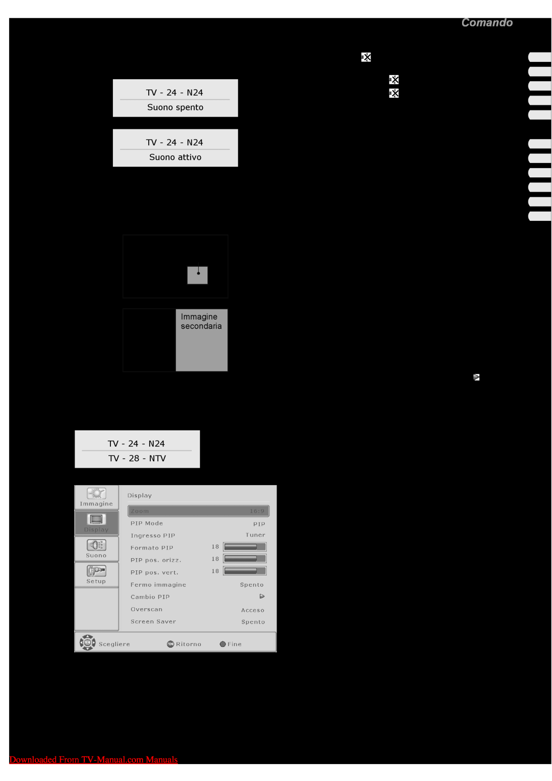 Fujitsu VQ40-1, PQ50-1, PQ42-1 manual Utilizzo della funzione Immagine nell’immagine, Comando, Italiano 