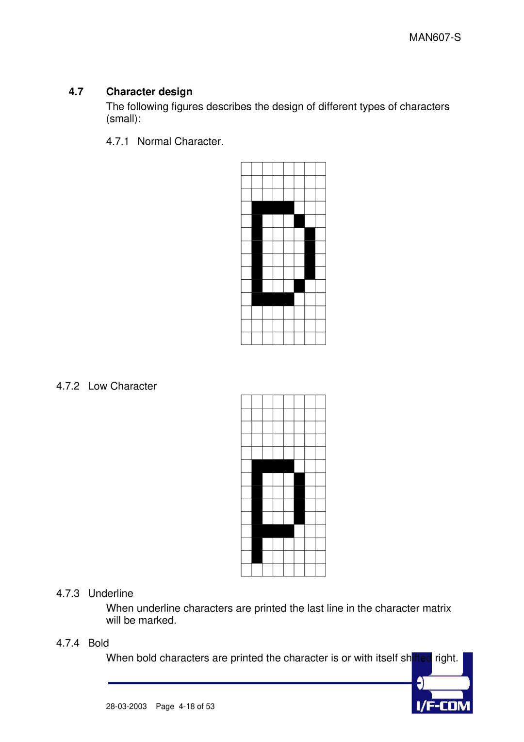 Fujitsu PRN607-S manual Character design 