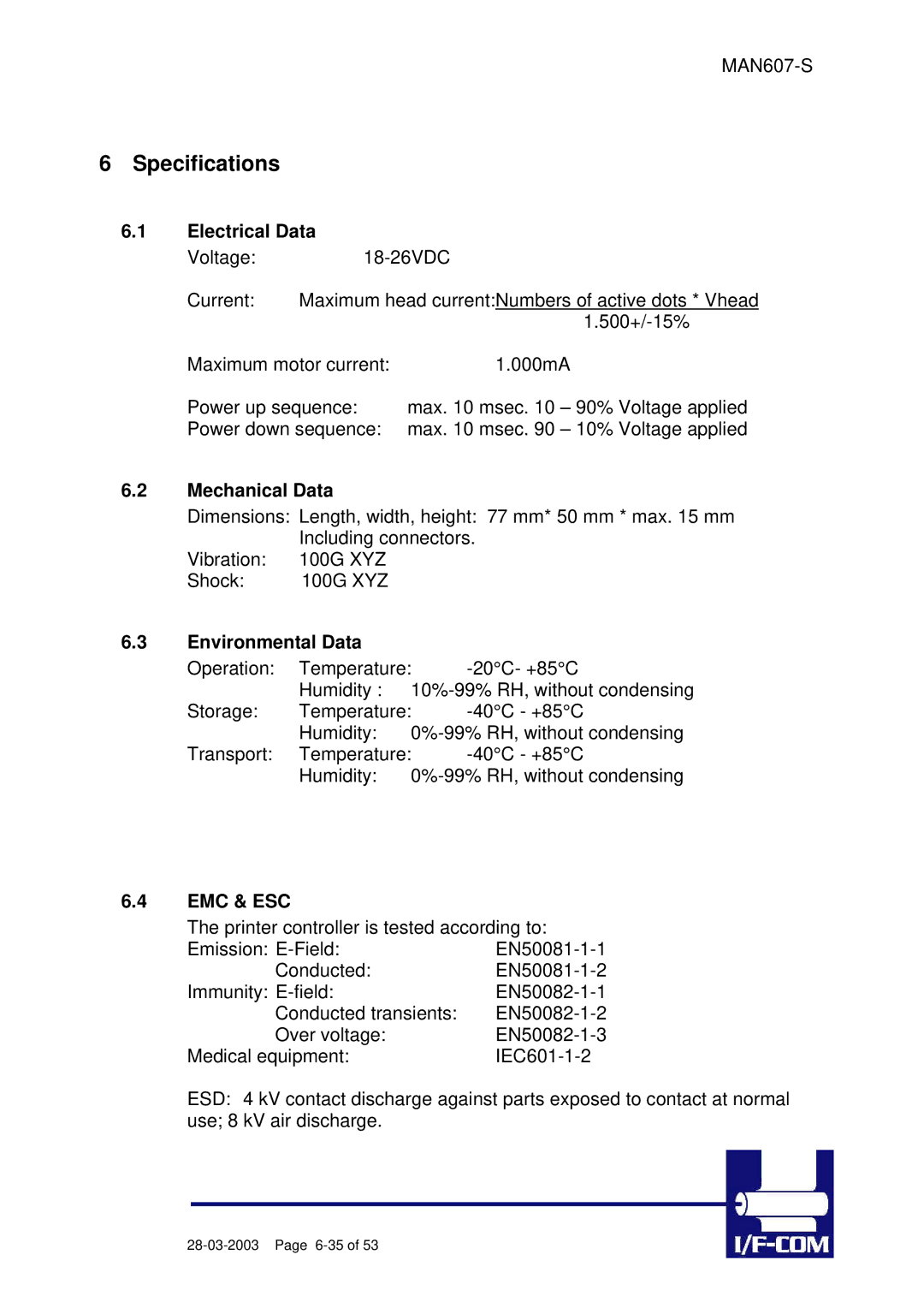 Fujitsu PRN607-S manual Electrical Data, Mechanical Data, Environmental Data, Emc & Esc 