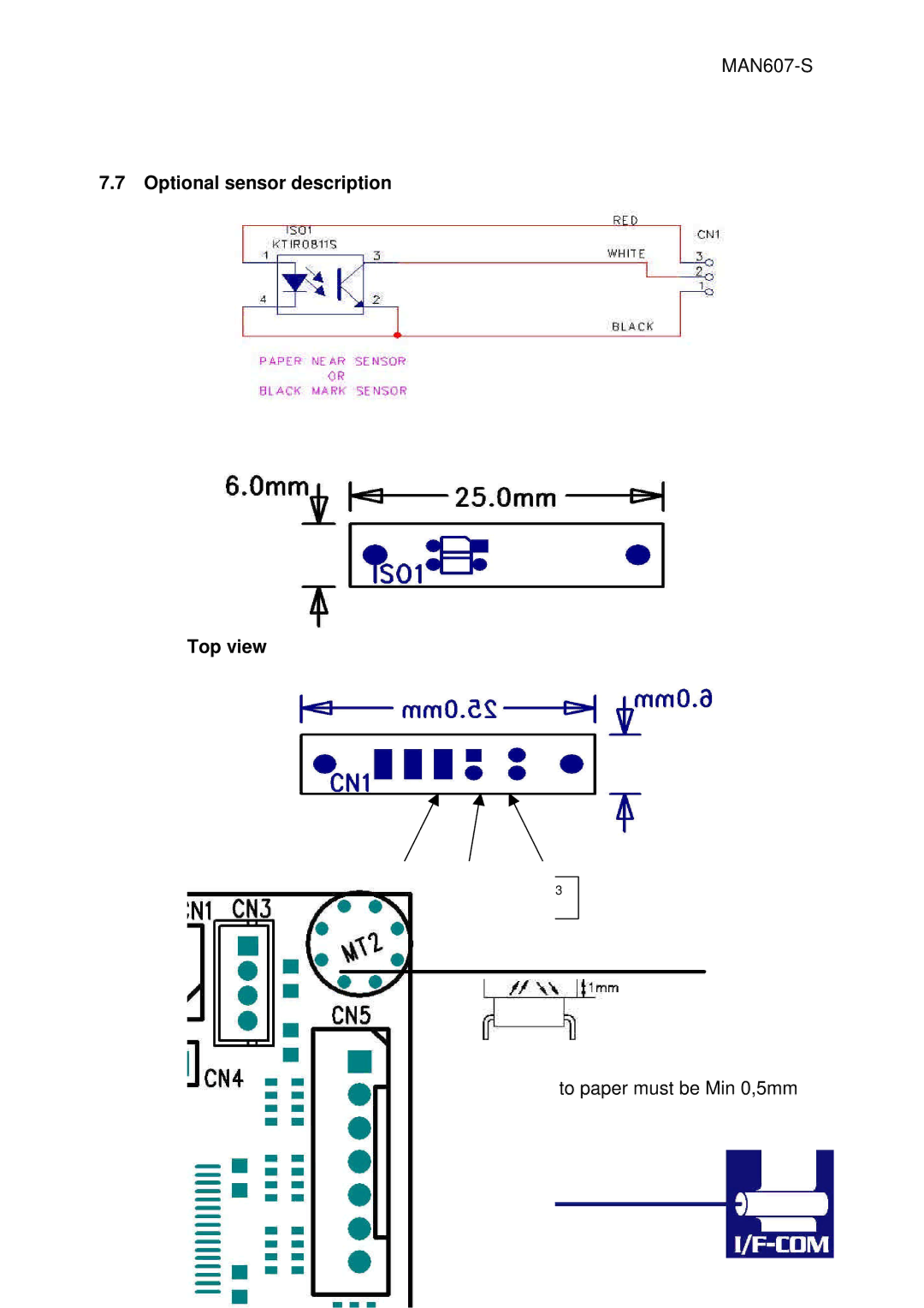 Fujitsu PRN607-S manual Optional sensor description Top view, Bottom view 