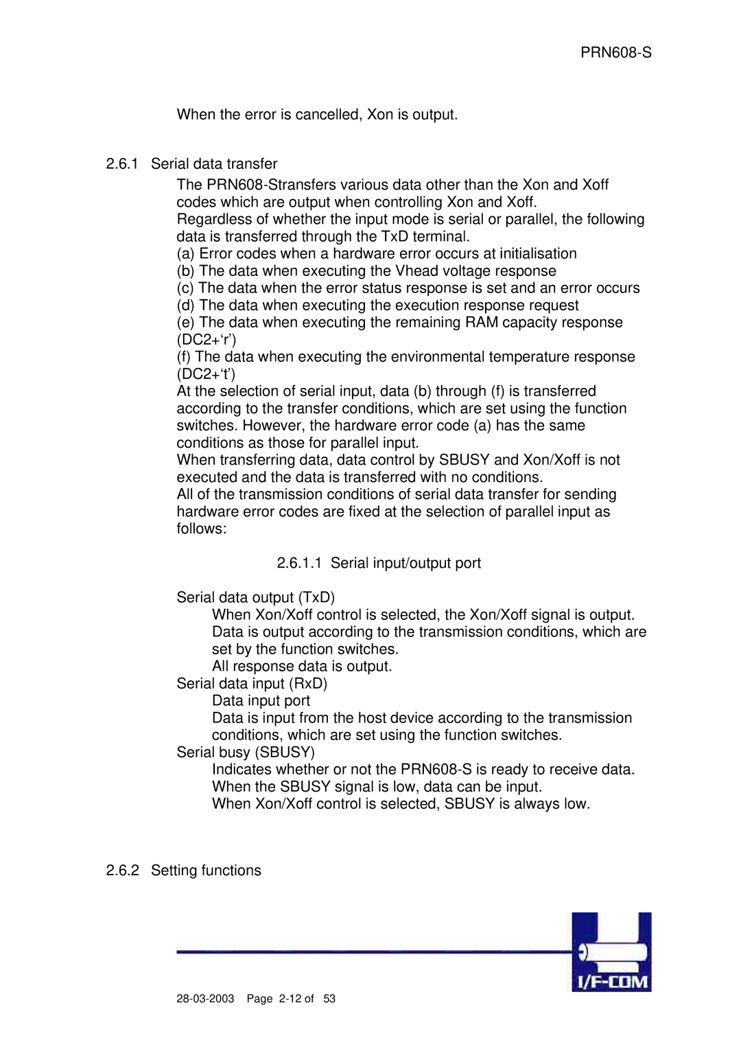 Fujitsu PRN608-S user manual 2-12 