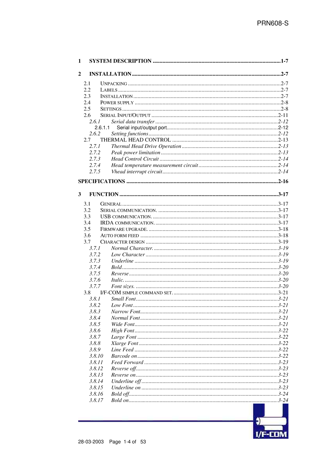 Fujitsu PRN608-S user manual System Description Installation 