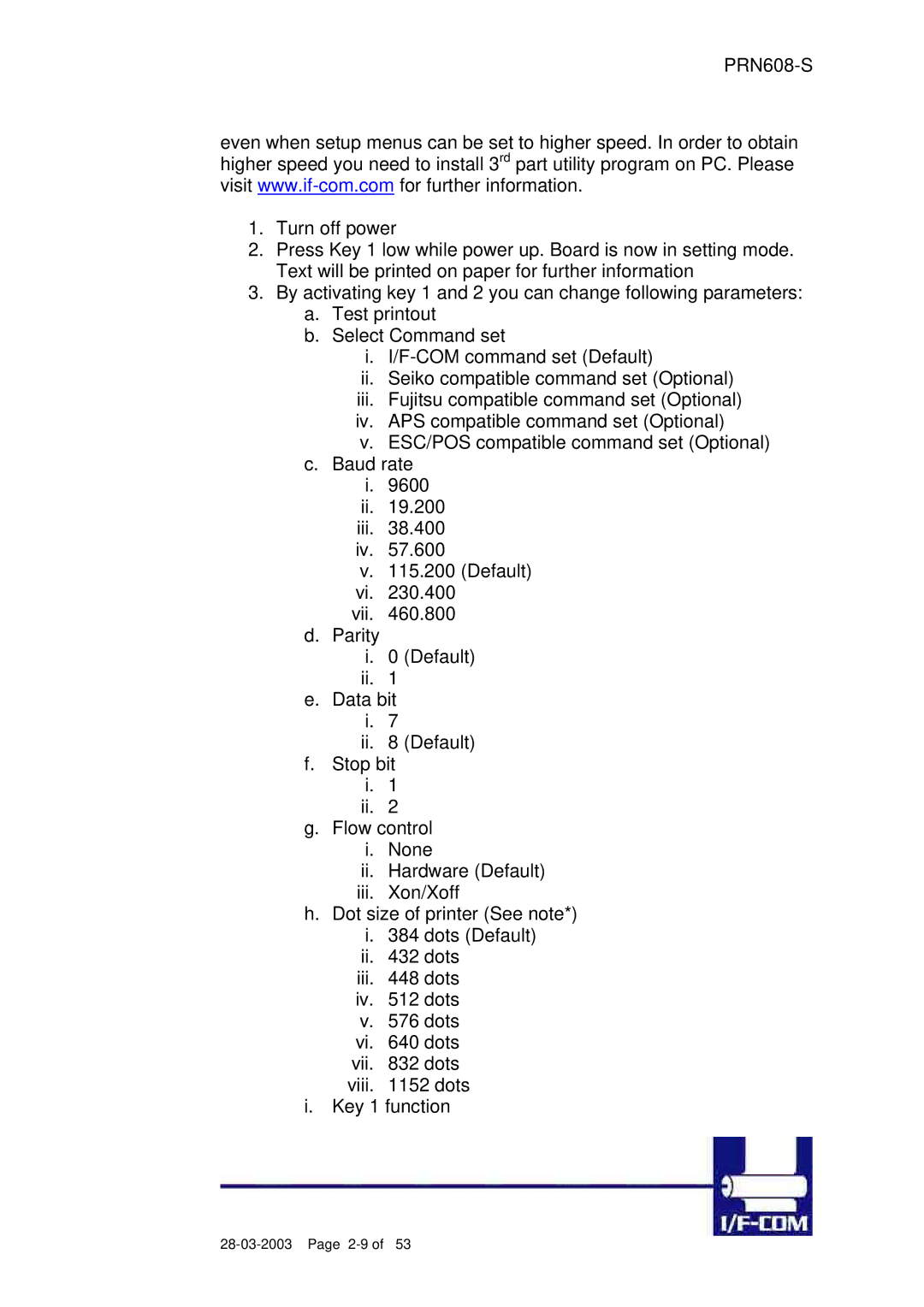 Fujitsu PRN608-S user manual 2-9 