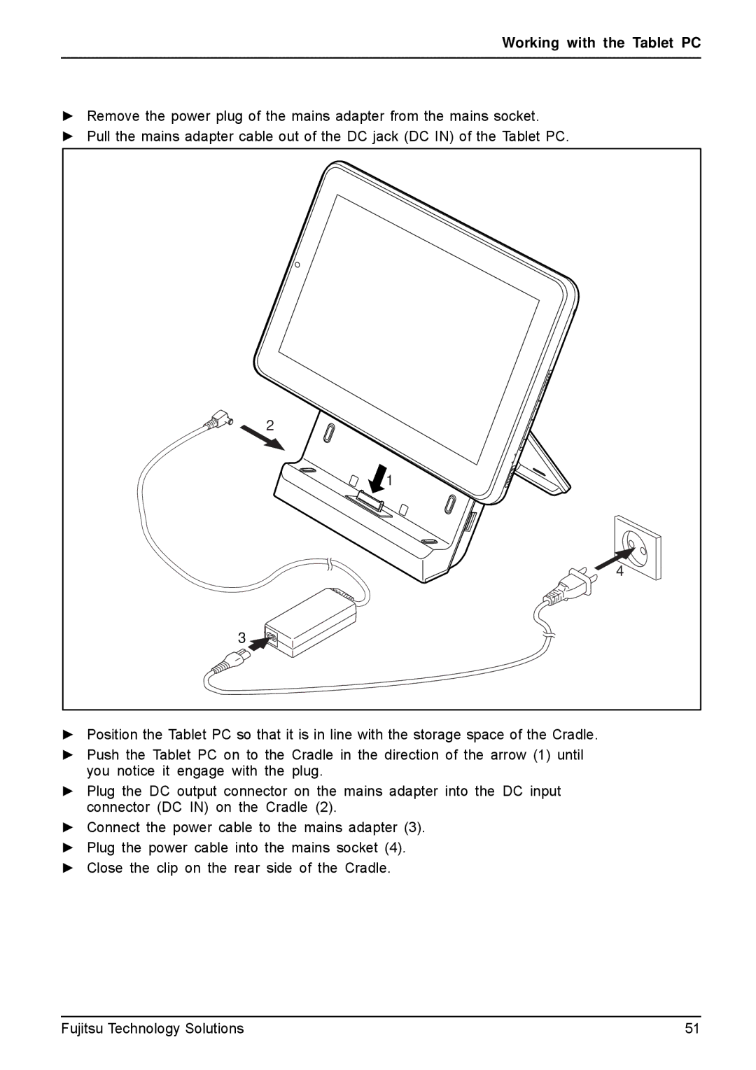 Fujitsu Q550-30GB-01 manual Working with the Tablet PC 