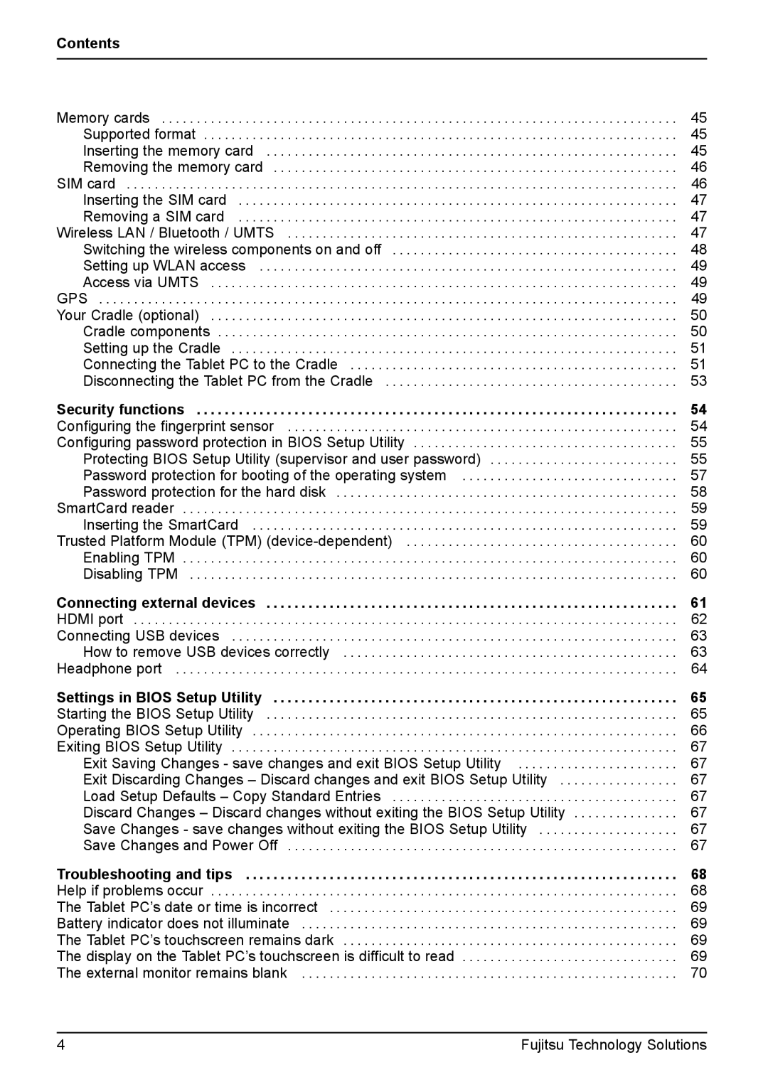 Fujitsu Q550 manual Conﬁguring password protection in Bios Setup Utility 