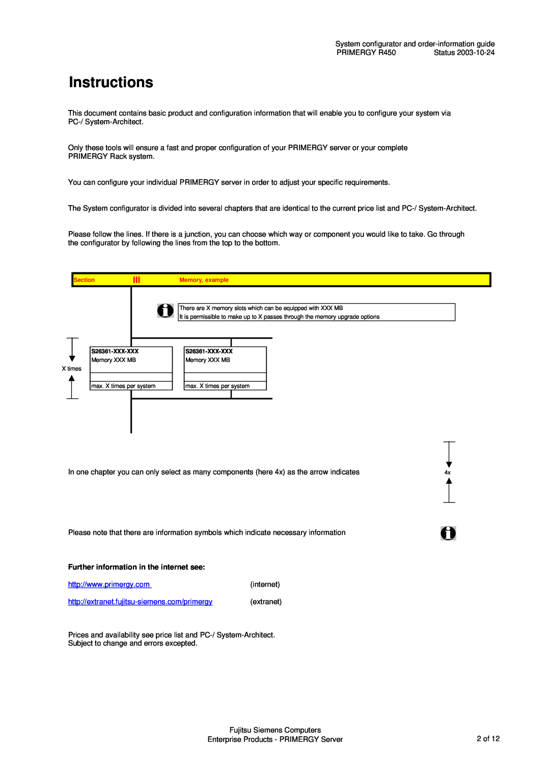 Fujitsu R450 manual Instructions, Further information in the internet see 