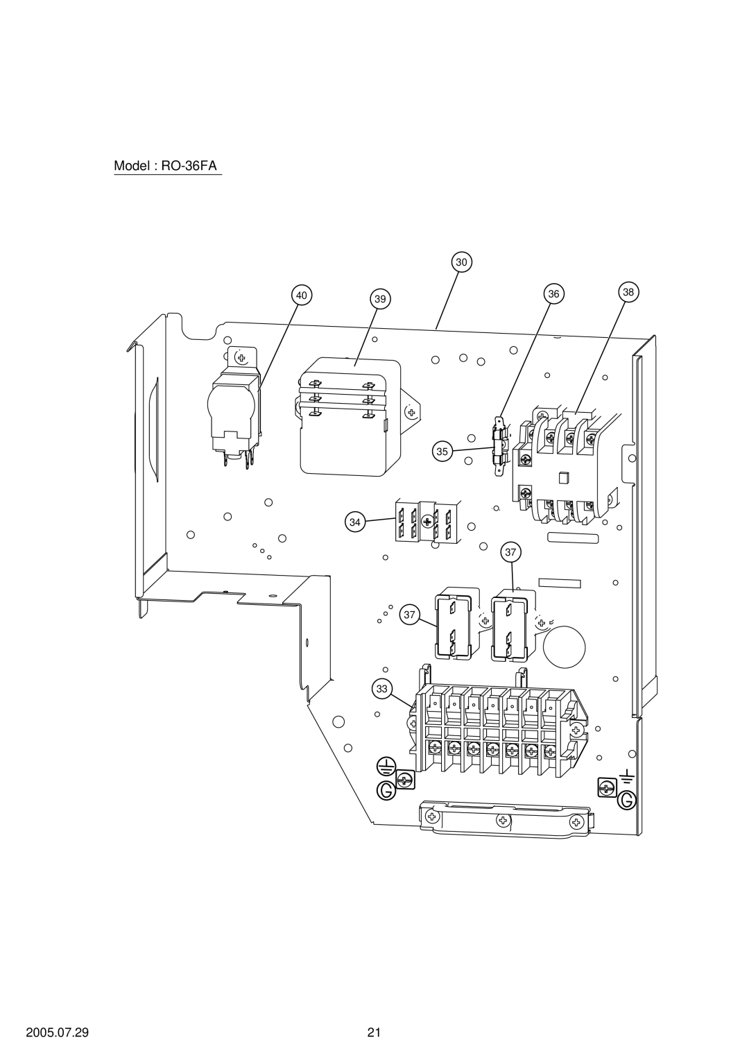 Fujitsu RY-36FA, RY-36UA, RO-36UA specifications Model RO-36FA 