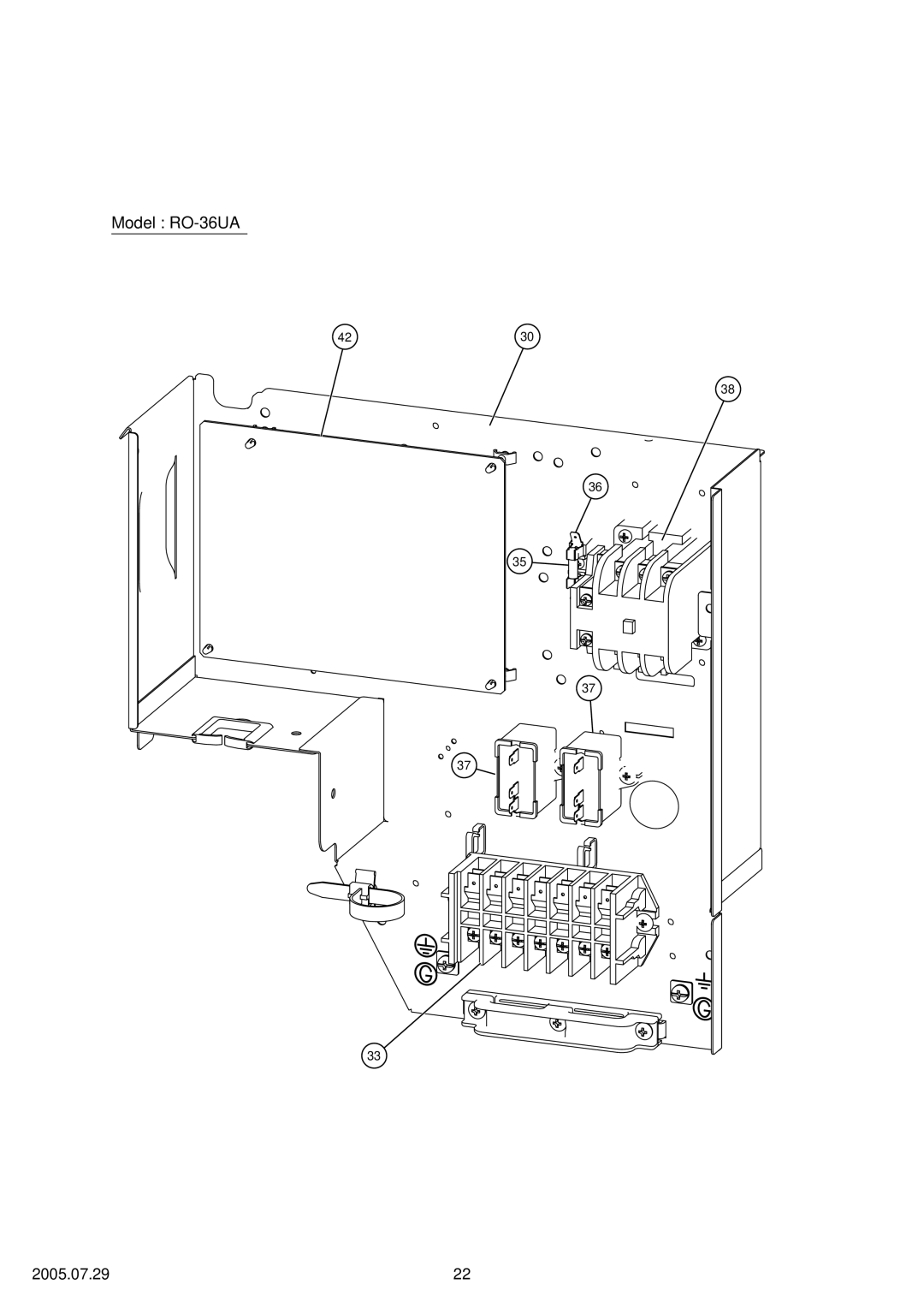 Fujitsu RO-36FA, RY-36UA, RY-36FA specifications Model RO-36UA 