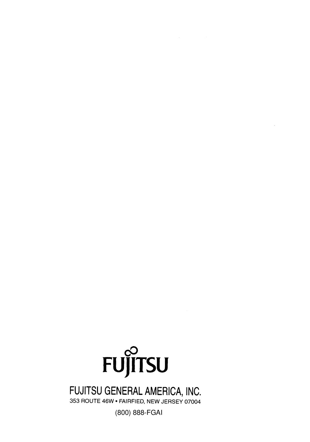 Fujitsu ROOM AIR CONDITIONER, ABU22, ABO22 operation manual 800 888-FGAI 