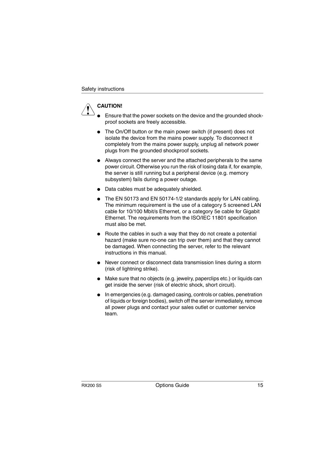 Fujitsu RX200 S5 manual Options Guide 