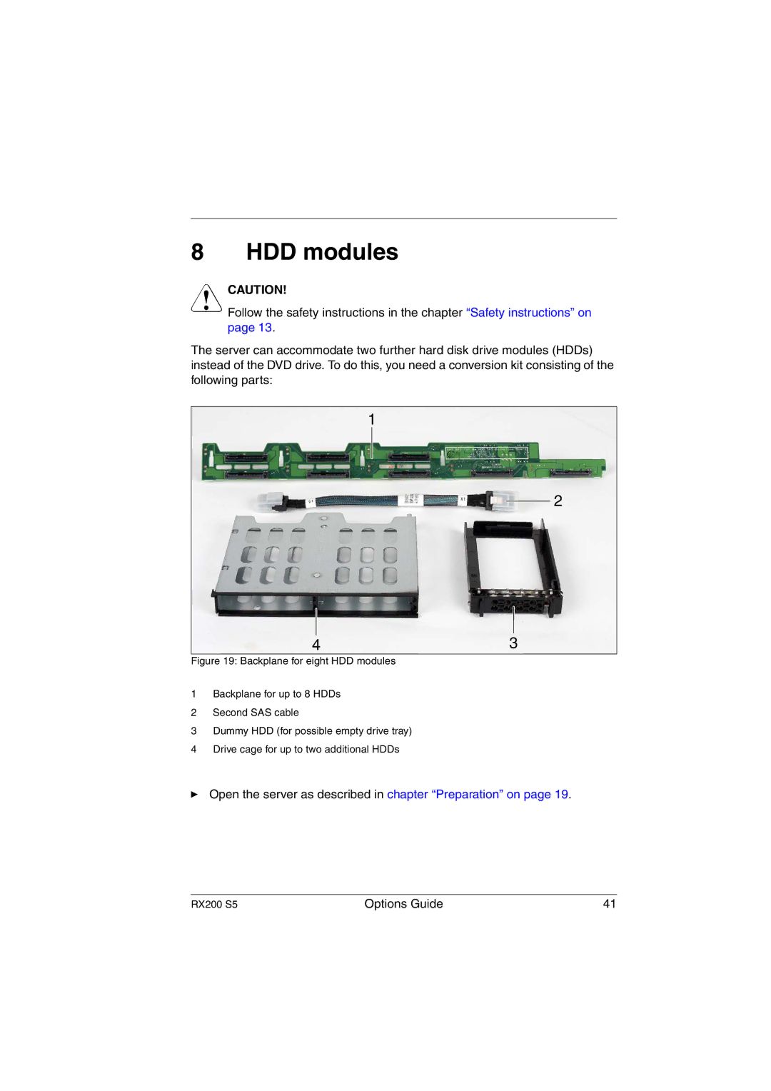 Fujitsu RX200 S5 manual HDD modules 