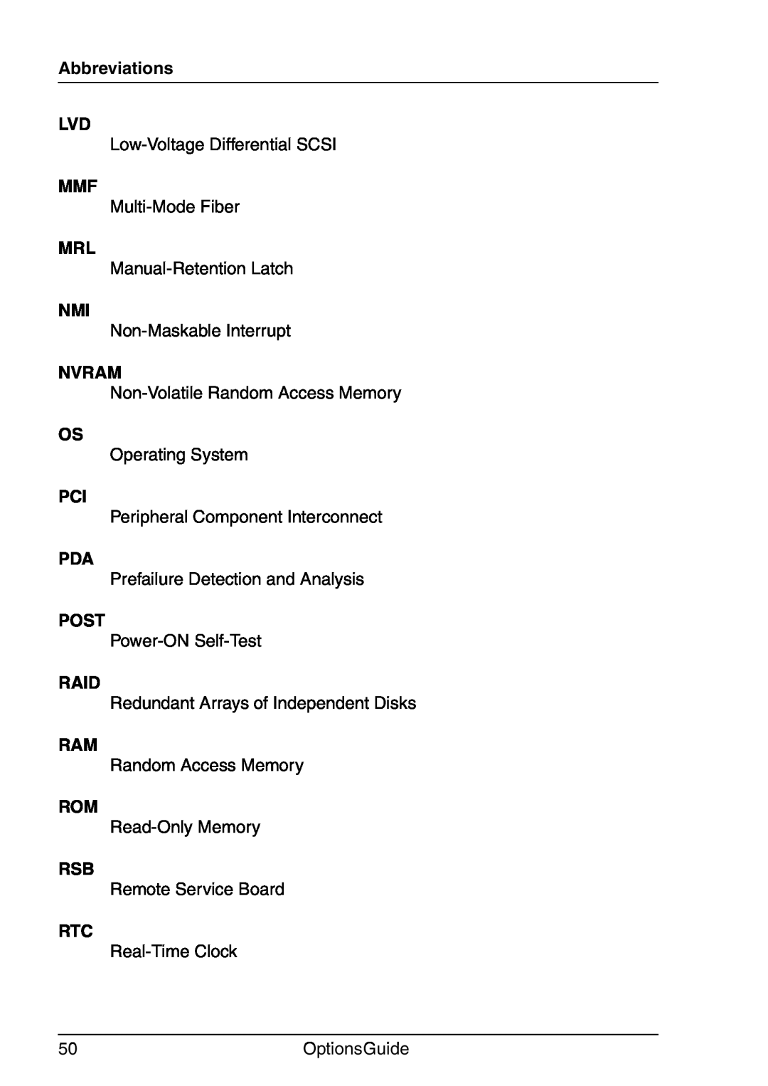Fujitsu RX200 manual Abbreviations 