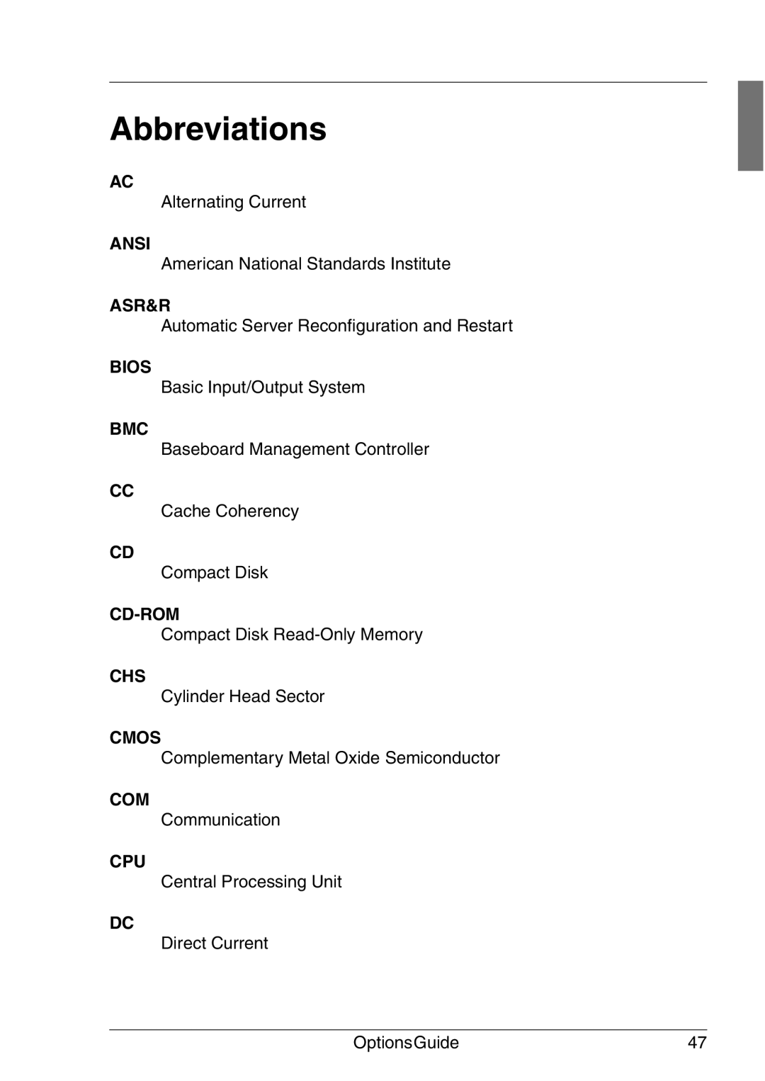 Fujitsu RX200 manual Abbreviations 