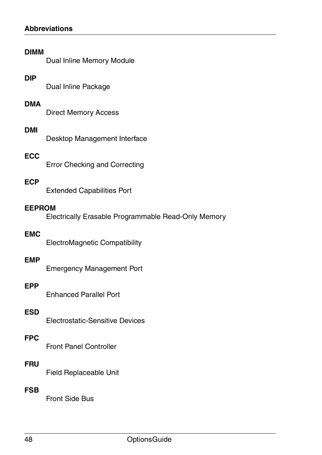 Fujitsu RX200 manual Abbreviations 