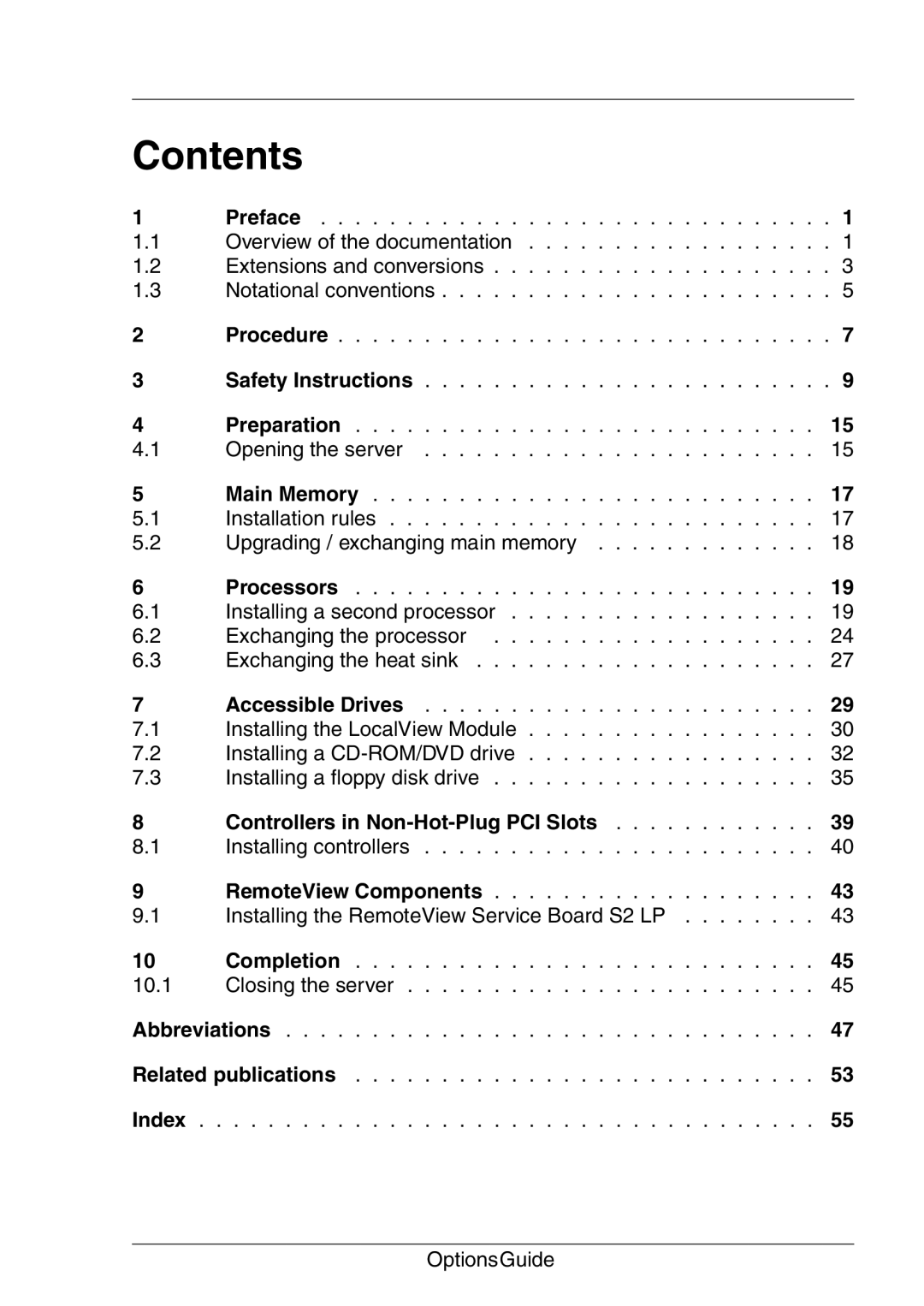 Fujitsu RX200 manual Contents 