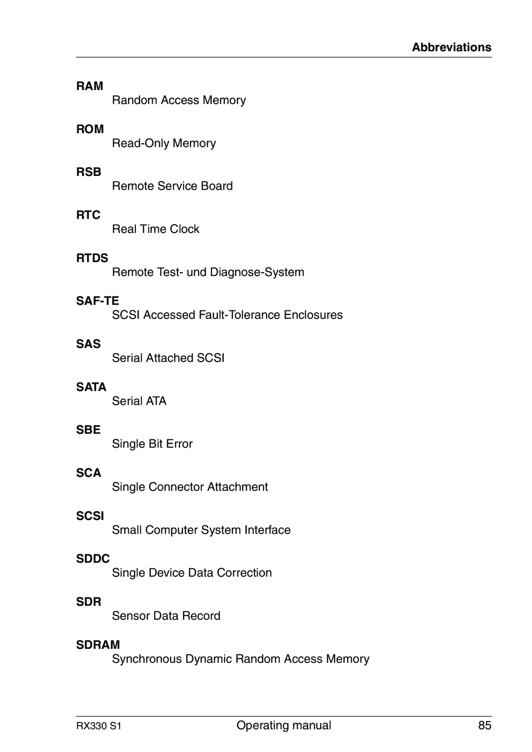 Fujitsu RX330 manual Ram 