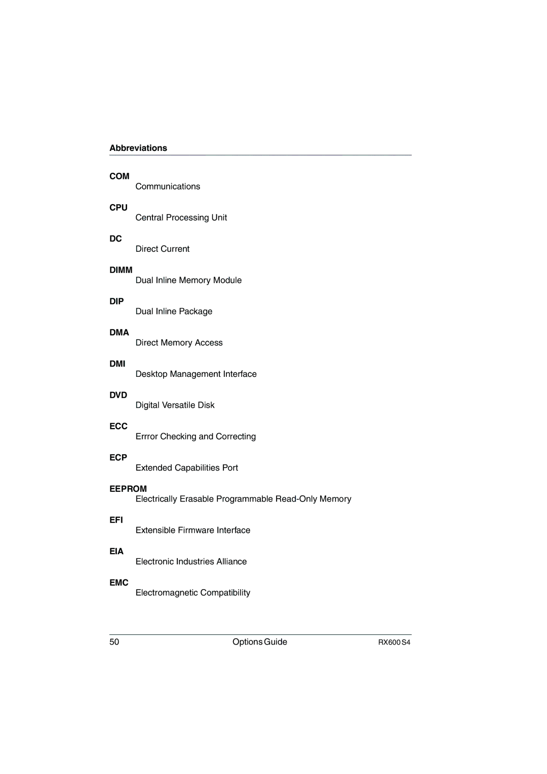 Fujitsu RX600 S4 manual Abbreviations 