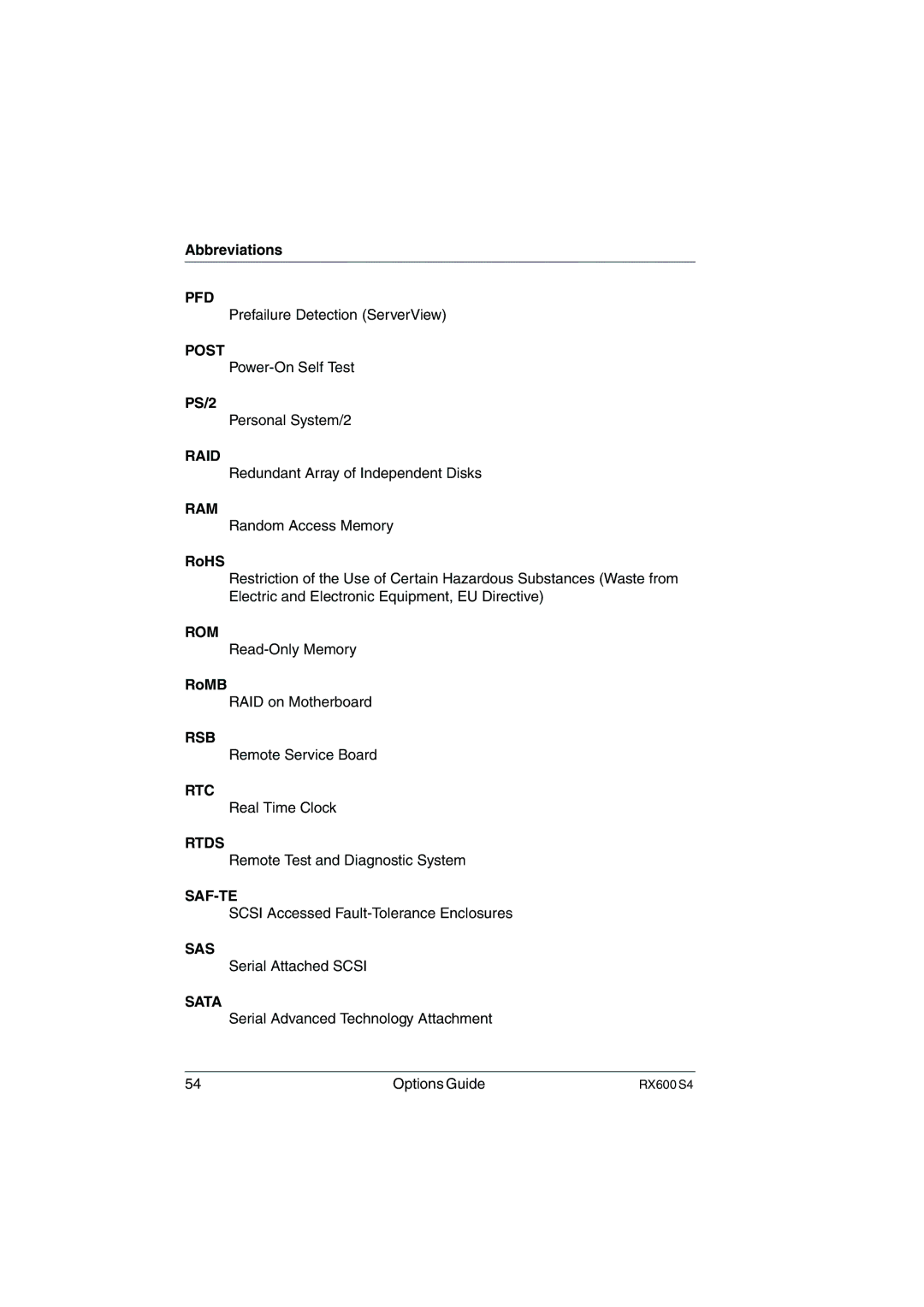 Fujitsu RX600 S4 manual PS/2, RoHS, RoMB 