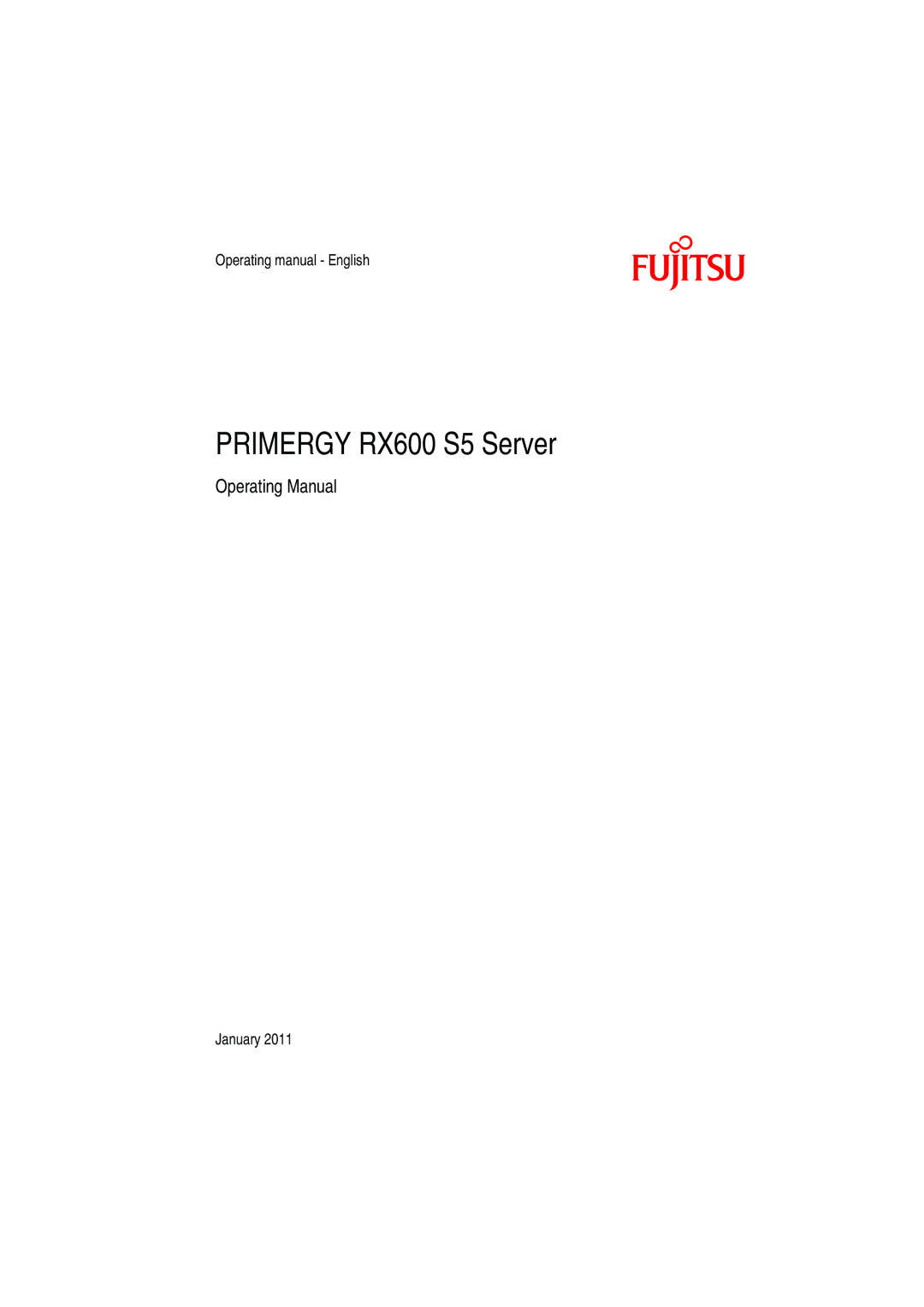 Fujitsu manual Primergy RX600 S5 Server 