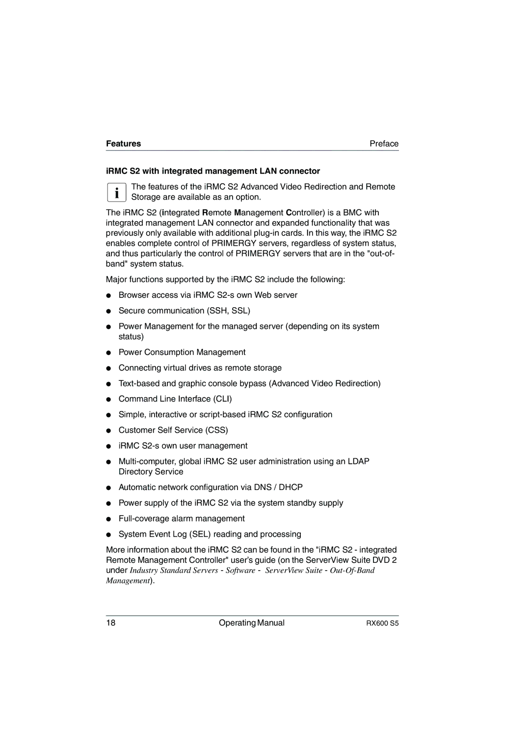 Fujitsu RX600 S5 manual Operating Manual 