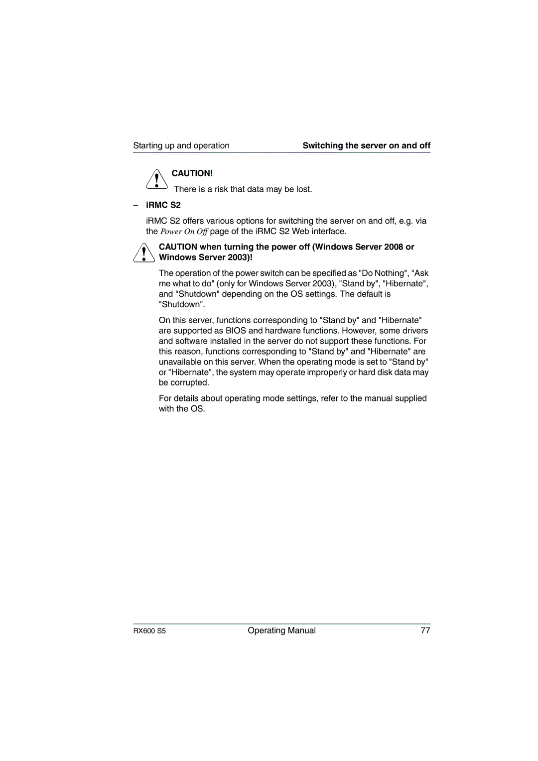 Fujitsu RX600 S5 manual IRMC S2 