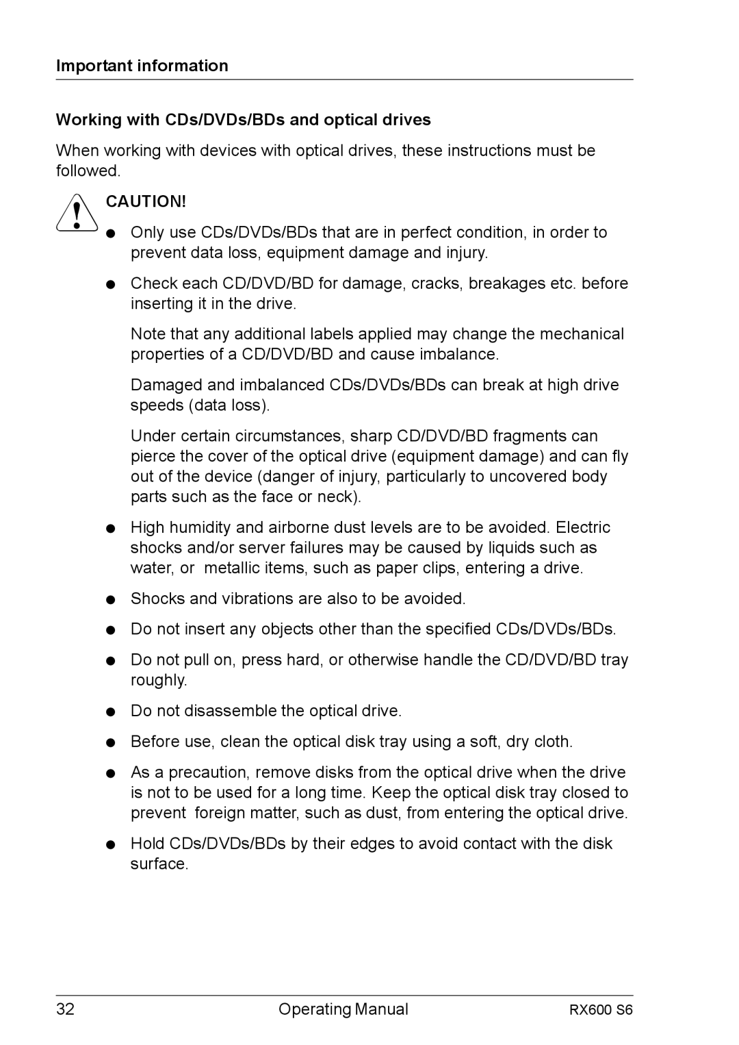 Fujitsu RX600 S6 manual 