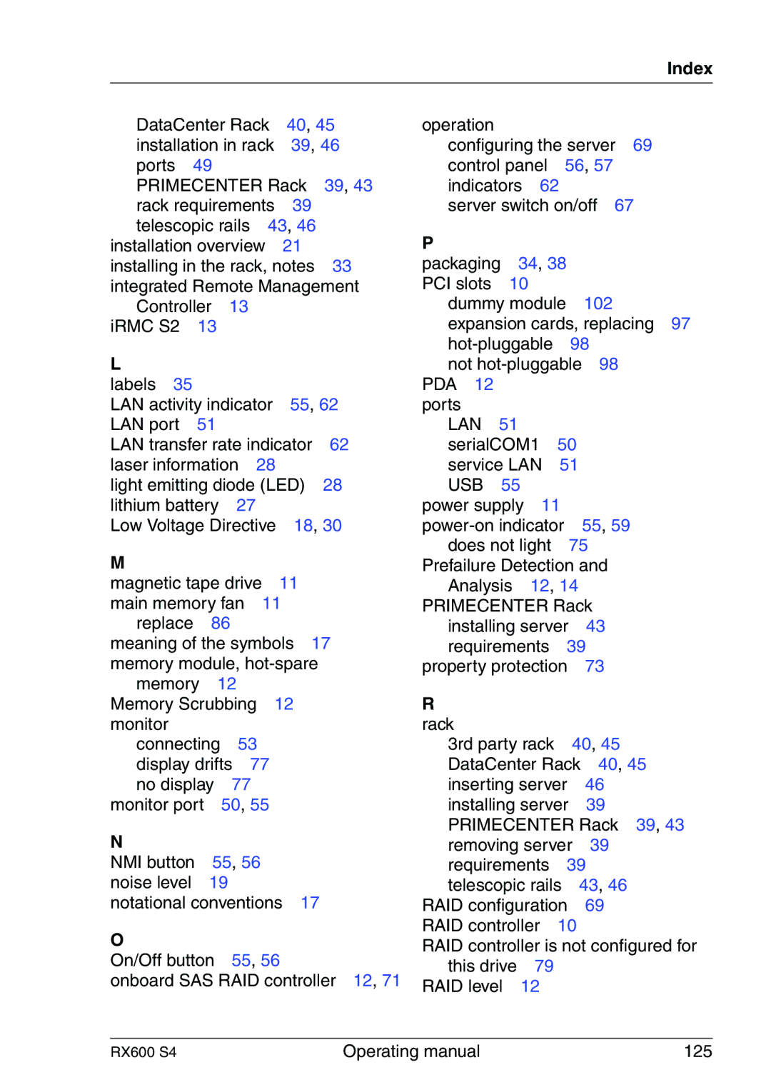 Fujitsu RX600 manual Lan 