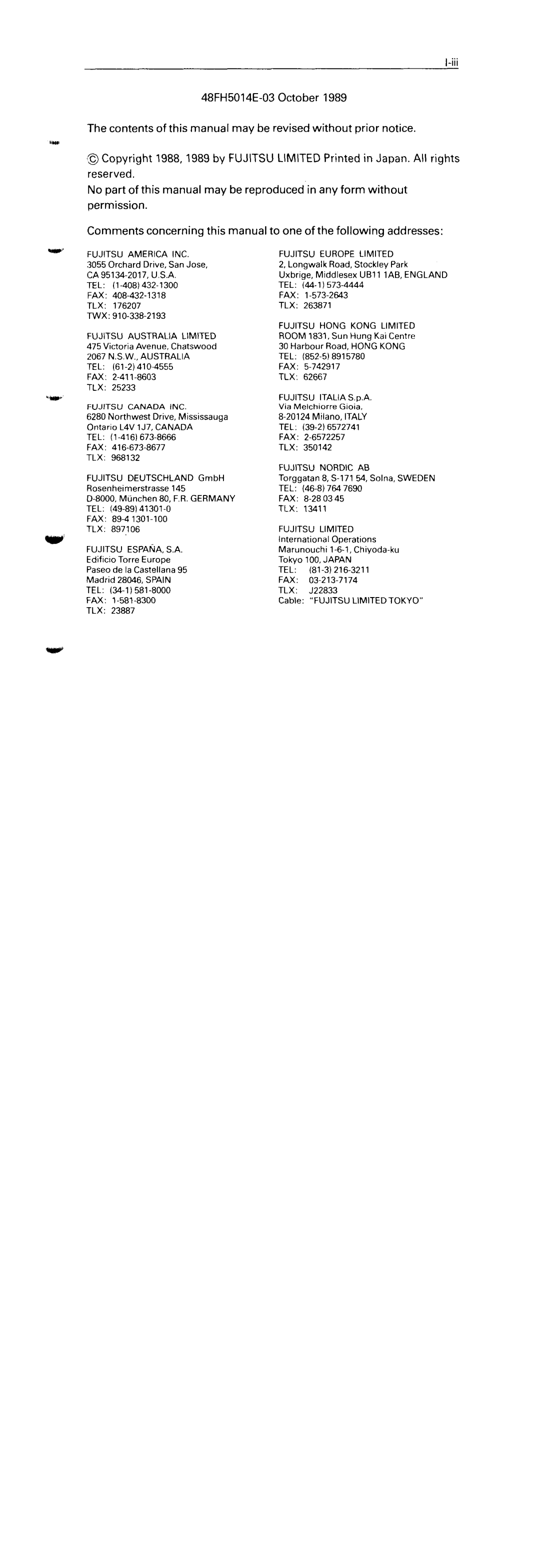 Fujitsu RX7300E manual 