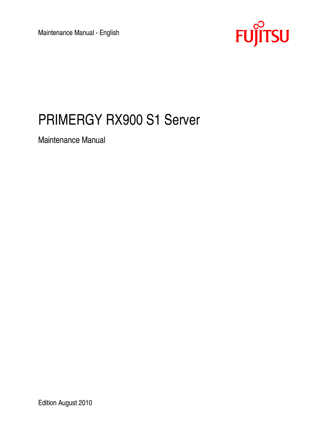 Fujitsu manual Primergy RX900 S1 Server 