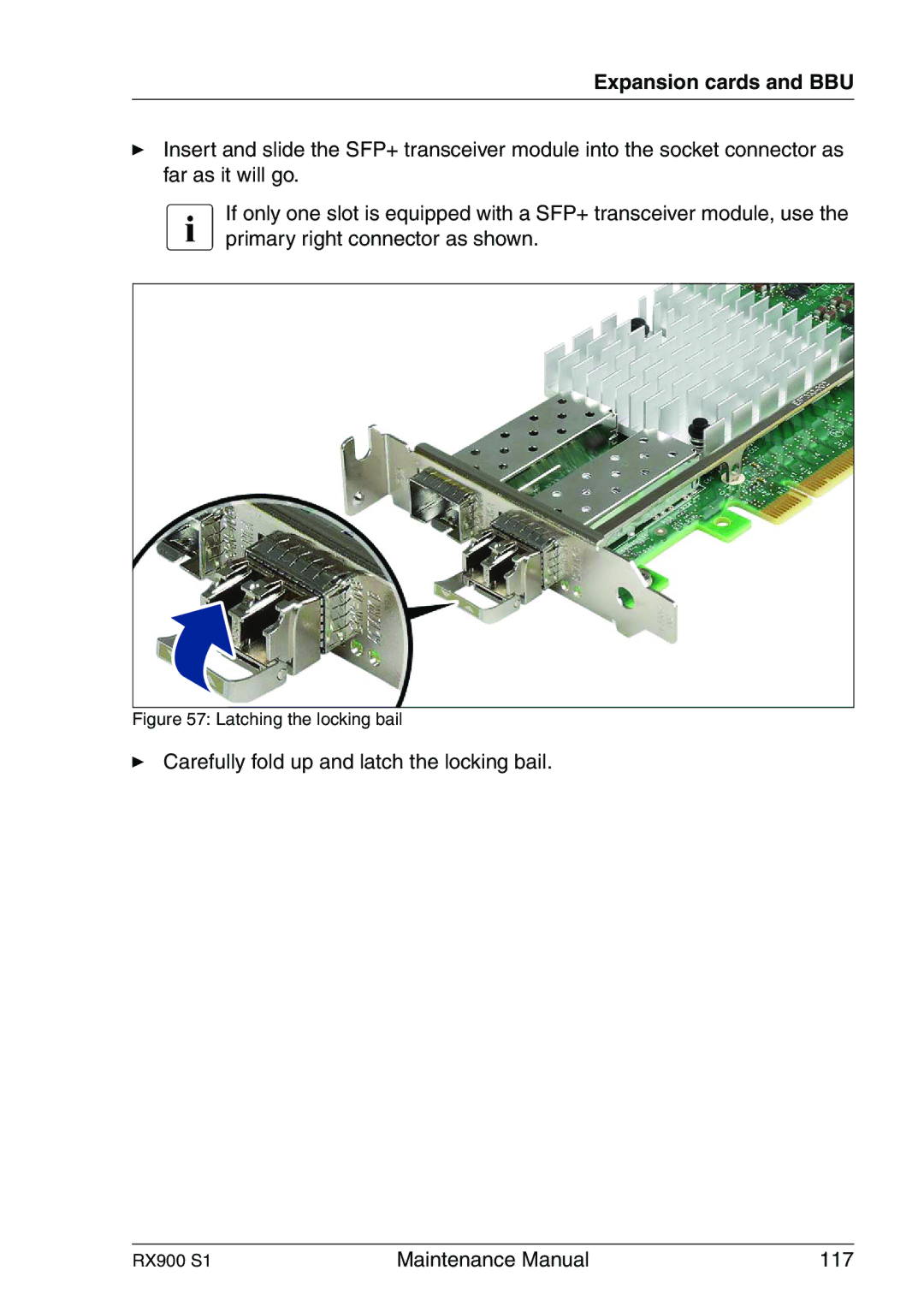 Fujitsu RX900 S1 manual Carefully fold up and latch the locking bail 