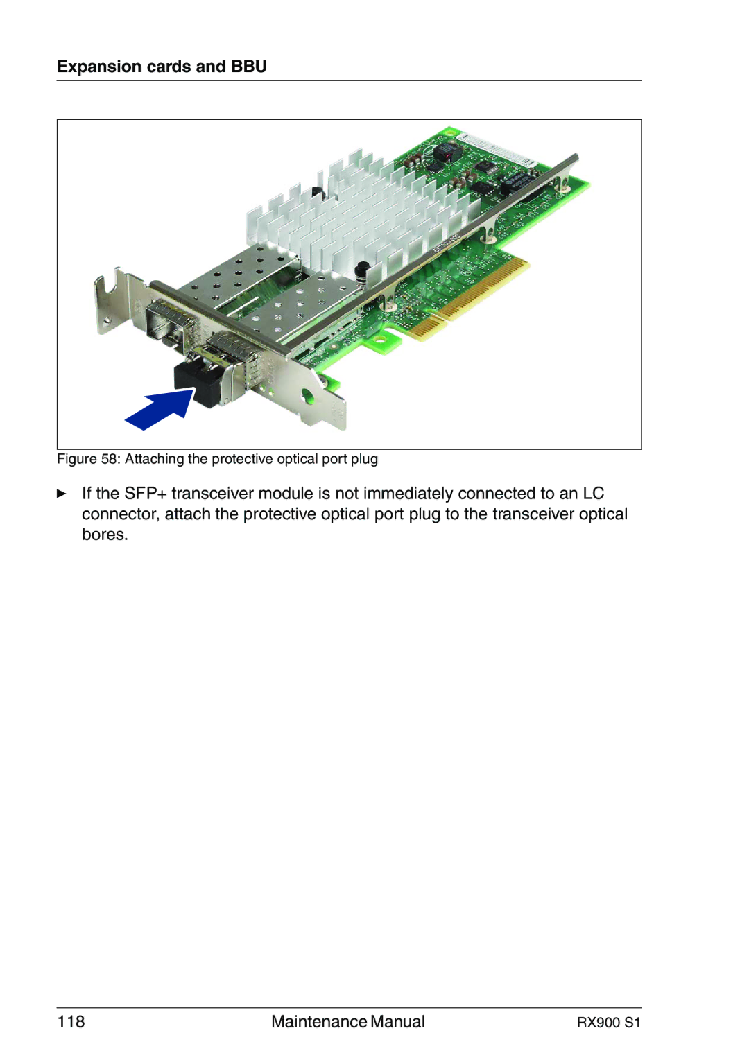 Fujitsu RX900 S1 manual Attaching the protective optical port plug 