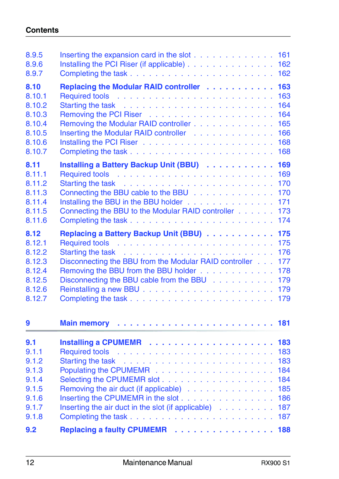 Fujitsu RX900 S1 manual Replacing the Modular RAID controller 163 