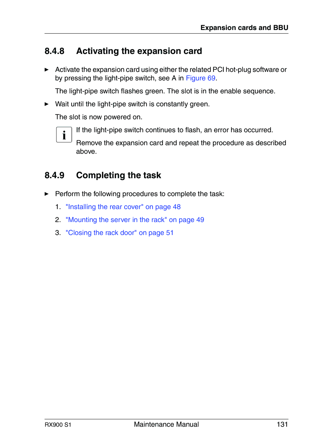 Fujitsu RX900 S1 manual Activating the expansion card, Completing the task 