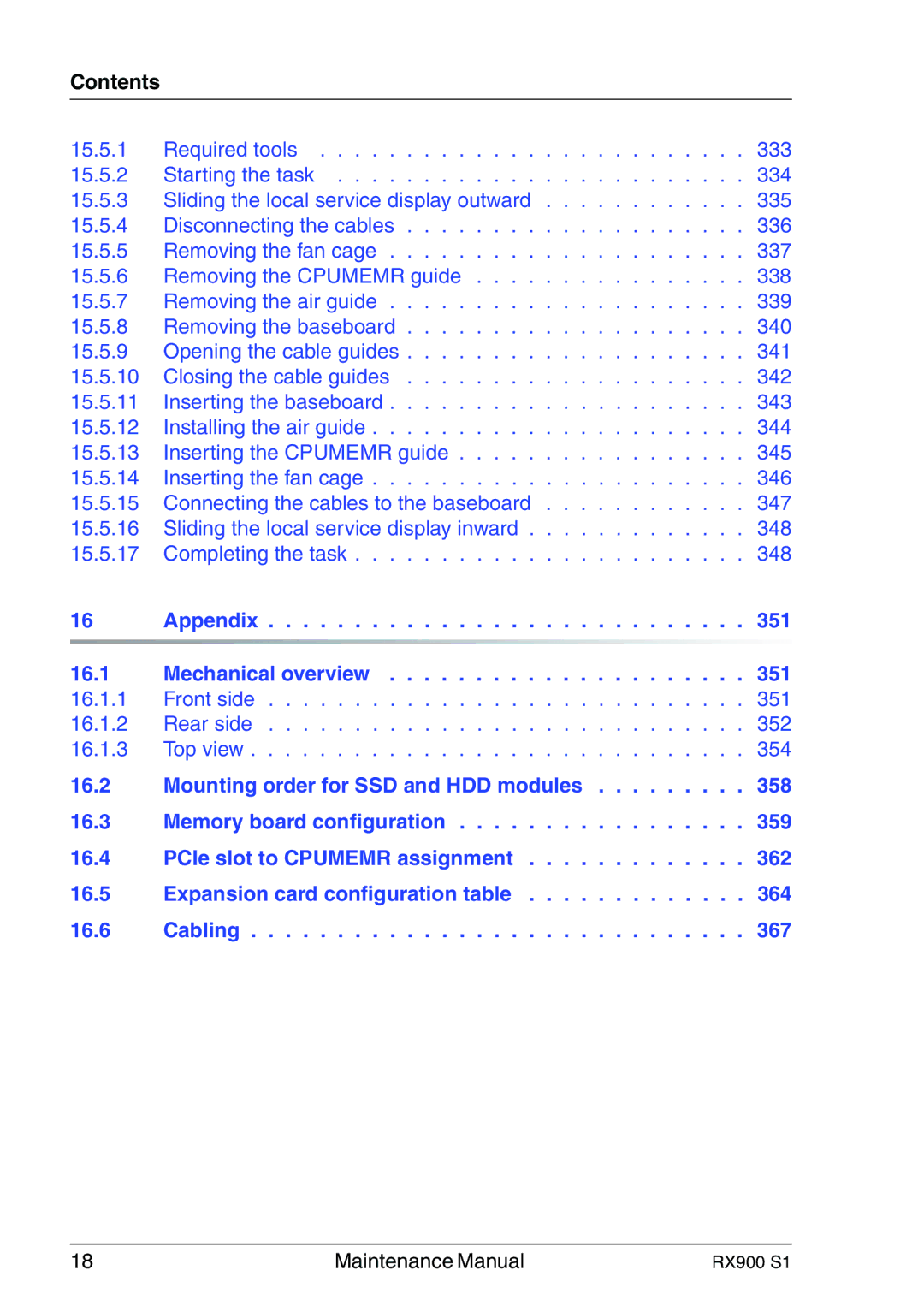 Fujitsu RX900 S1 manual Appendix 351 16.1 