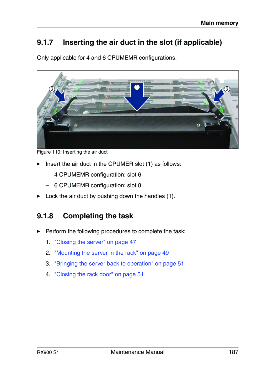 Fujitsu RX900 S1 manual Inserting the air duct in the slot if applicable 