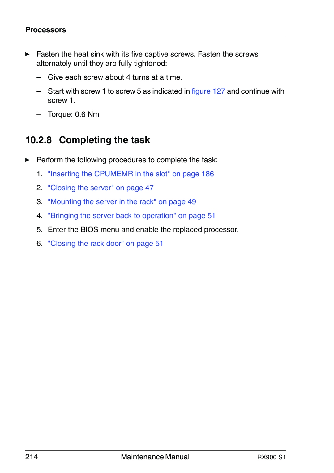 Fujitsu RX900 S1 manual Enter the Bios menu and enable the replaced processor 