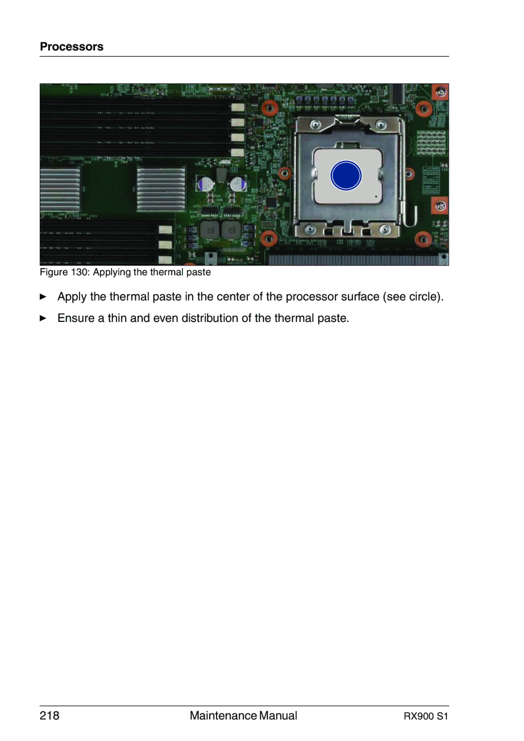 Fujitsu RX900 S1 manual Applying the thermal paste 