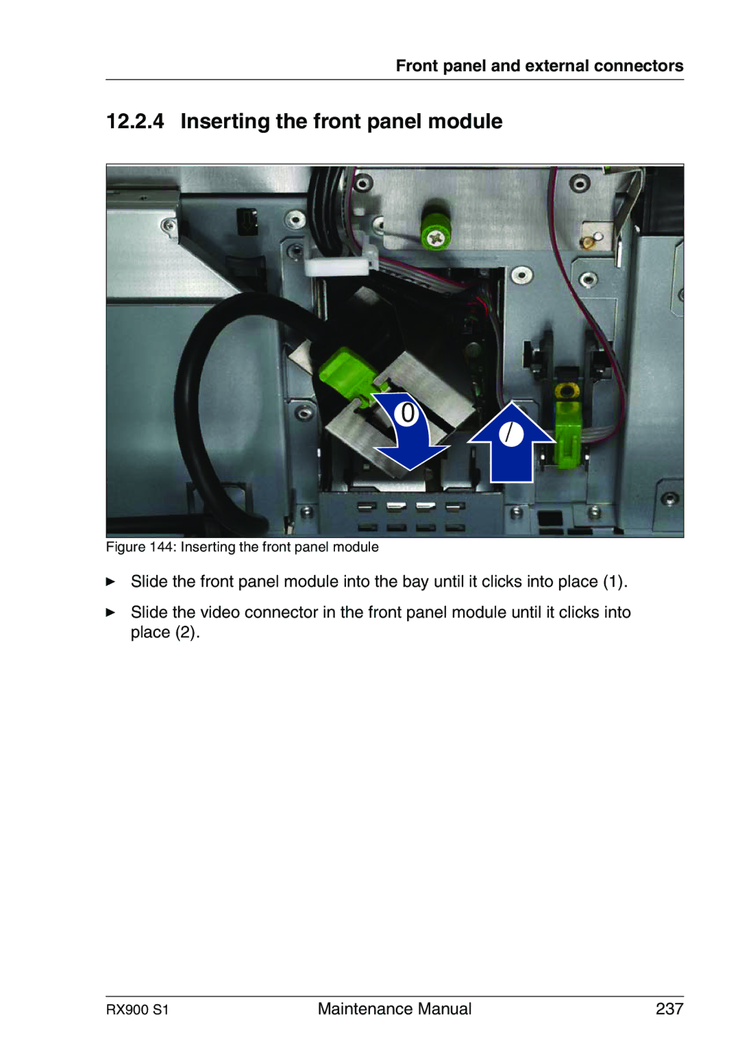 Fujitsu RX900 S1 manual Inserting the front panel module 