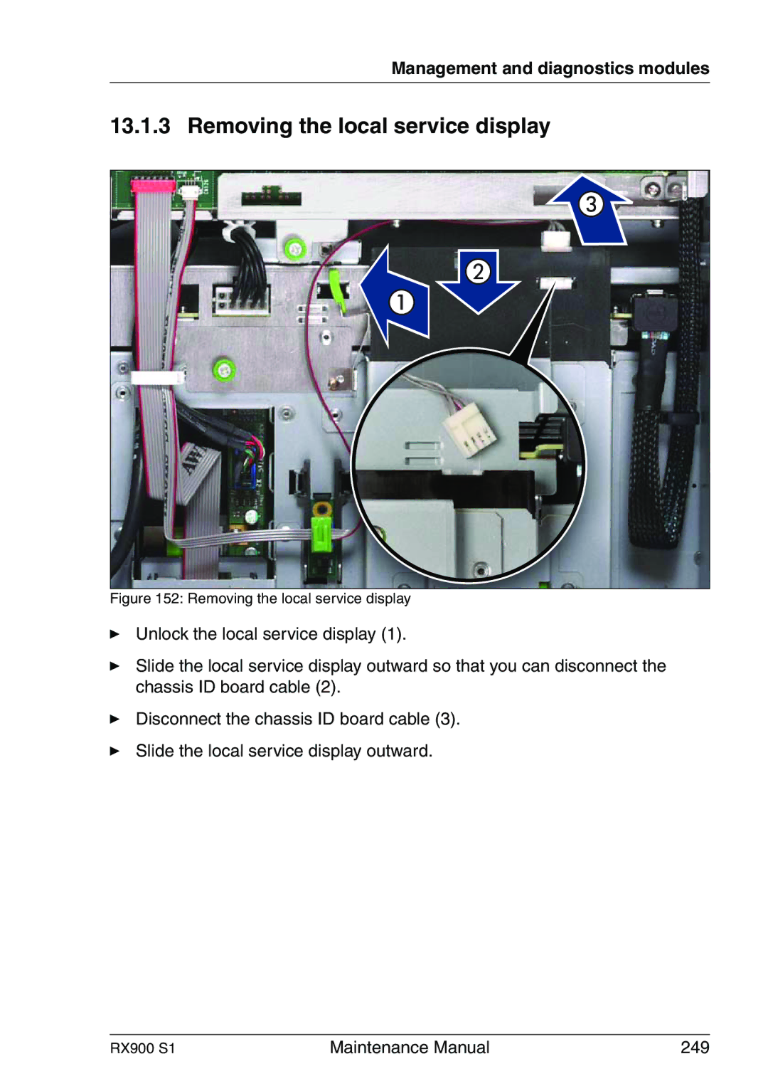 Fujitsu RX900 S1 manual Removing the local service display 