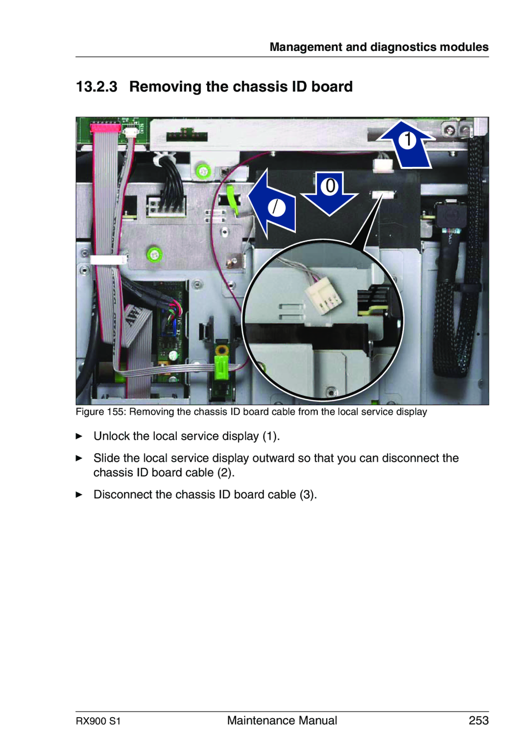 Fujitsu RX900 S1 manual Removing the chassis ID board 