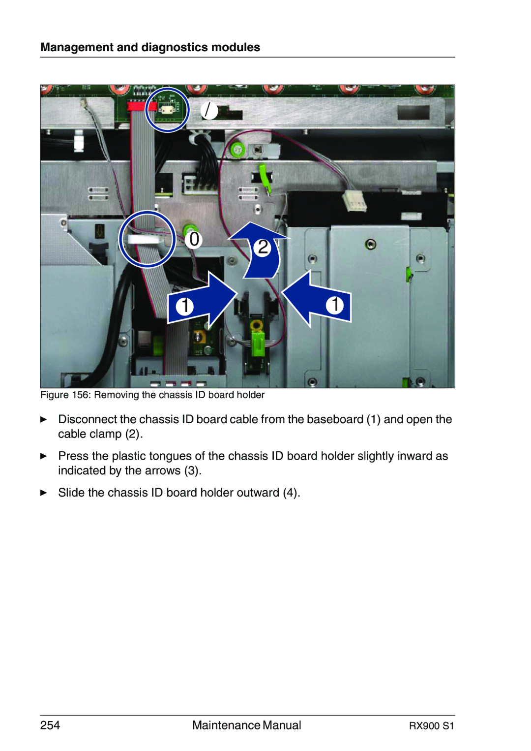 Fujitsu RX900 S1 manual Removing the chassis ID board holder 