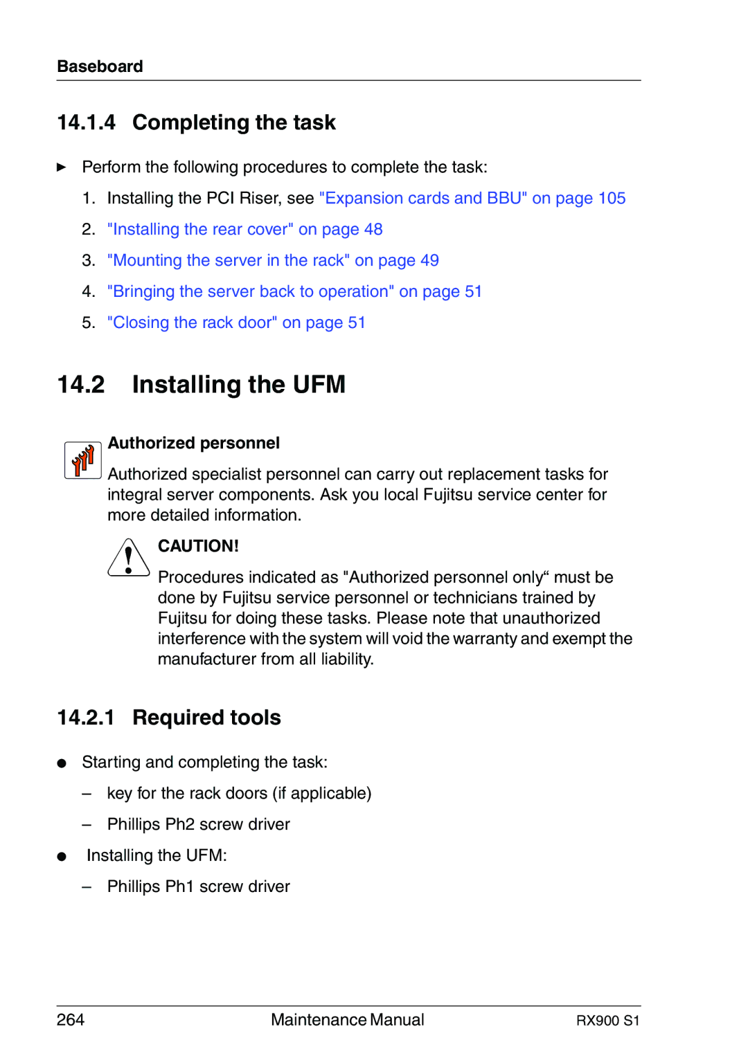 Fujitsu RX900 S1 manual Installing the UFM, Completing the task 