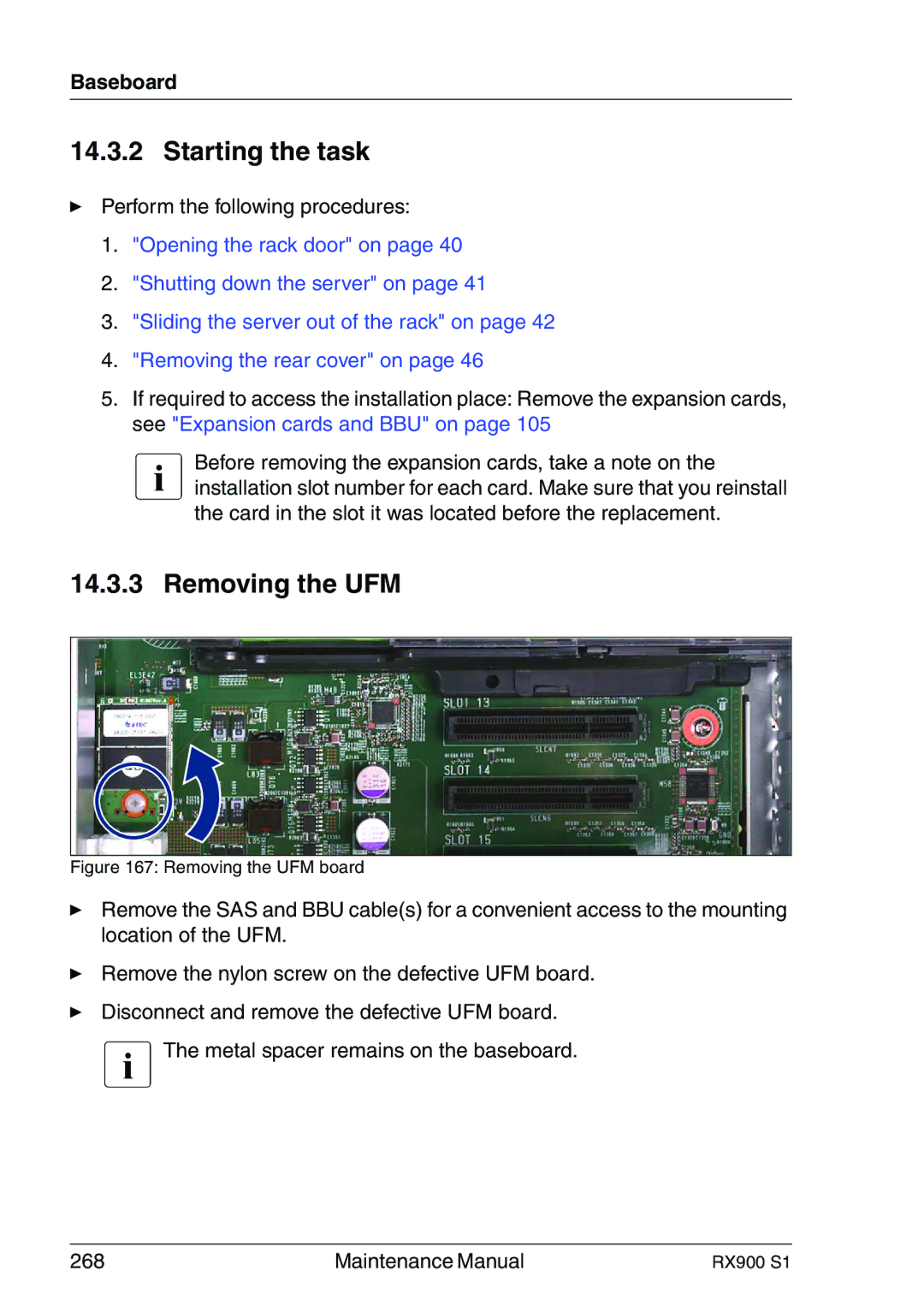 Fujitsu RX900 S1 manual Removing the UFM board 