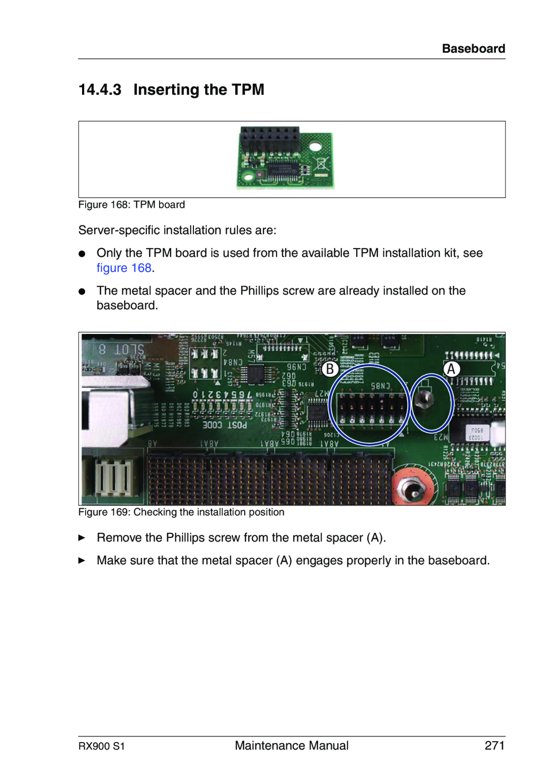 Fujitsu RX900 S1 manual Inserting the TPM, TPM board 