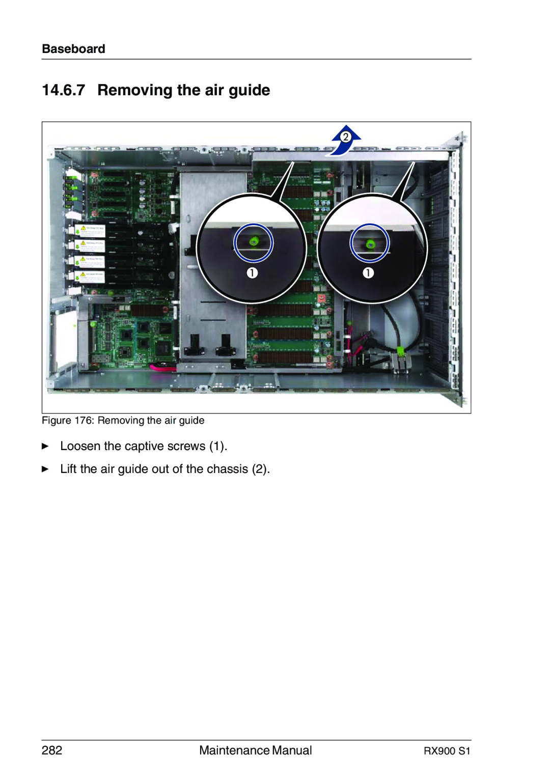 Fujitsu RX900 S1 manual Removing the air guide 