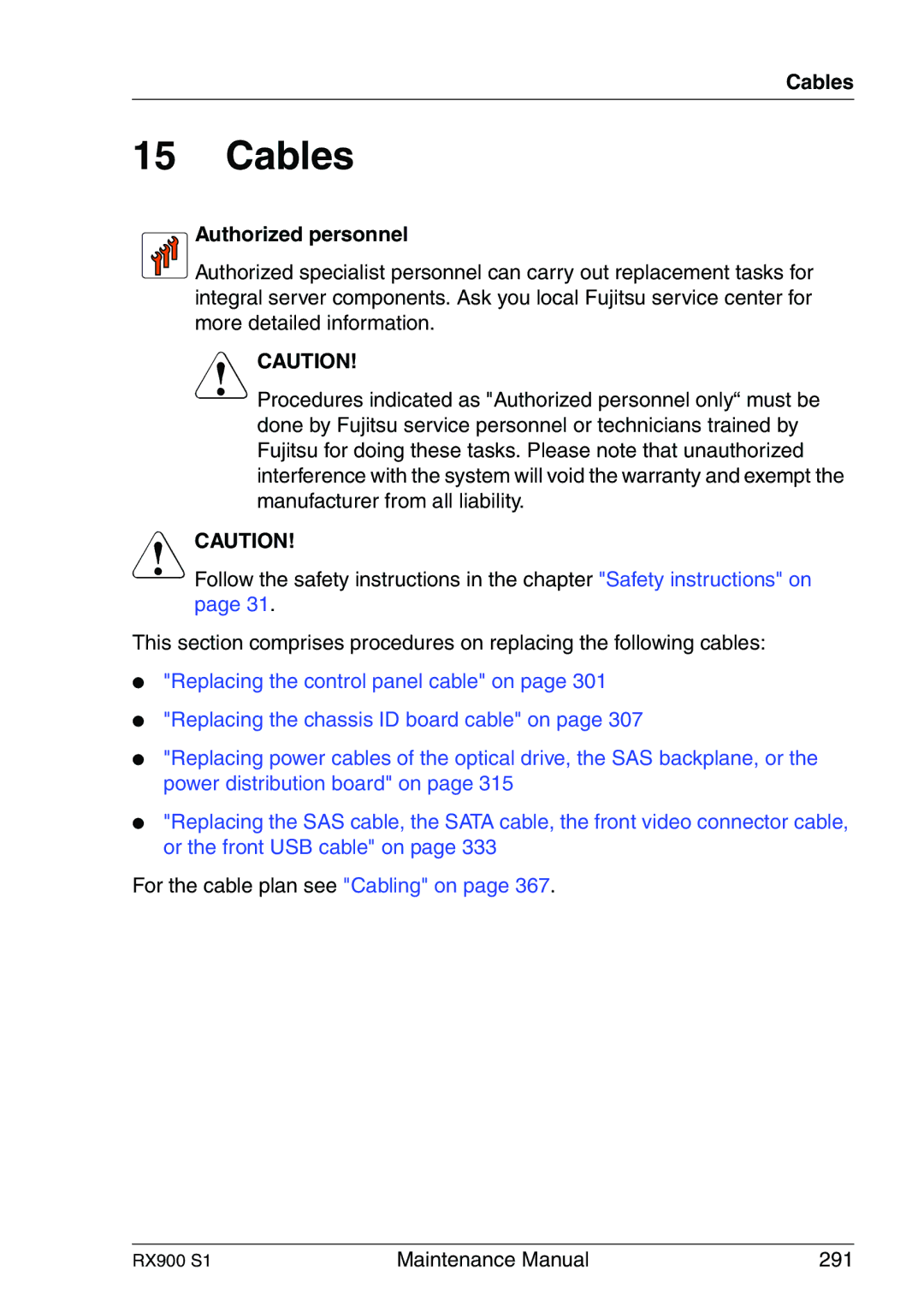 Fujitsu RX900 S1 manual Cables 