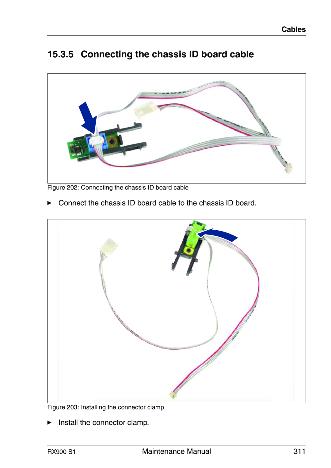 Fujitsu RX900 S1 manual Connecting the chassis ID board cable 